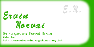 ervin morvai business card